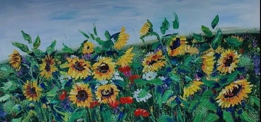 "Sunflowers by the road"